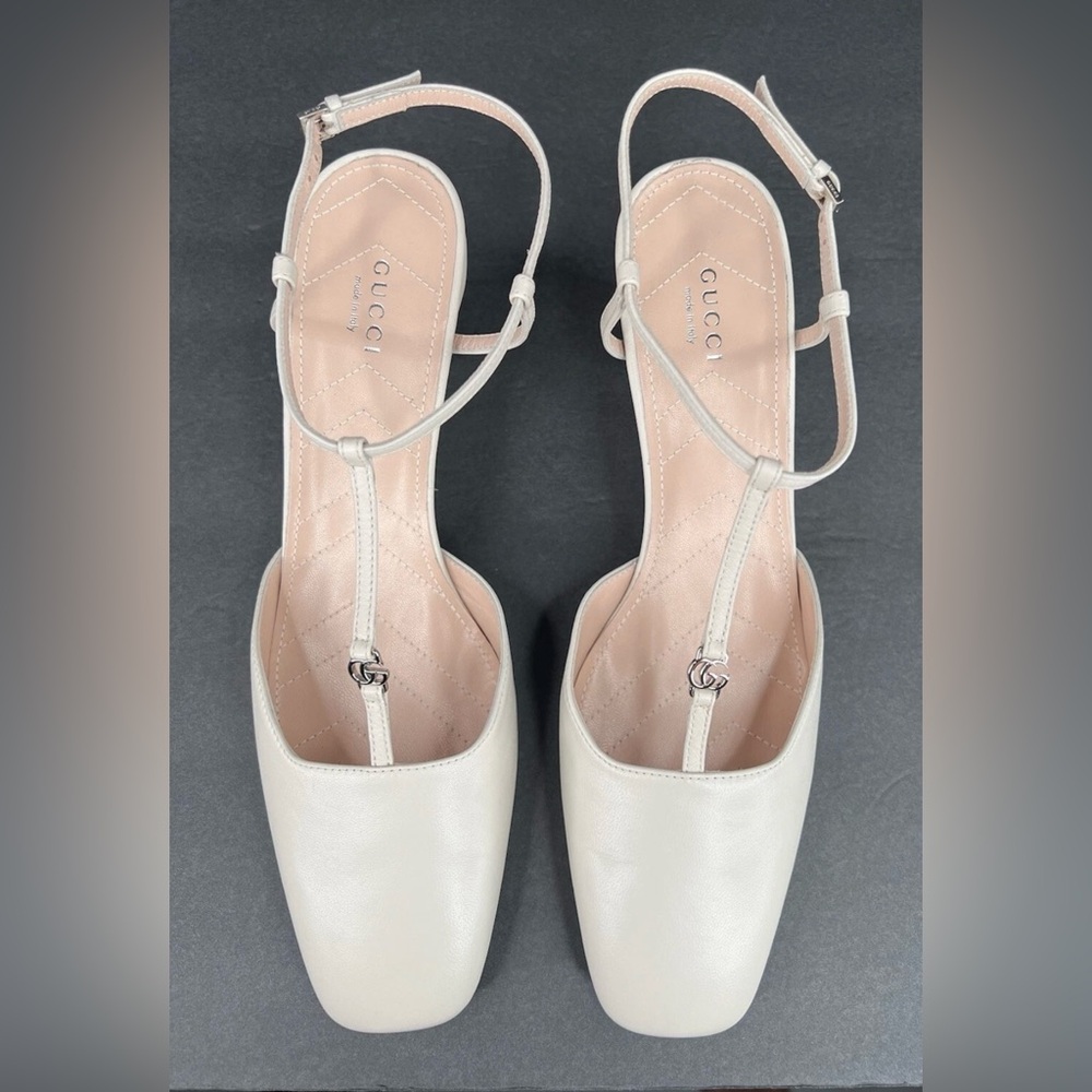 GUCCI WOMEN'S PETITE GG SLINGBACK NAPPA CHARLOTTE PUMPS SIZE EU 41 - Picture 8 of 11